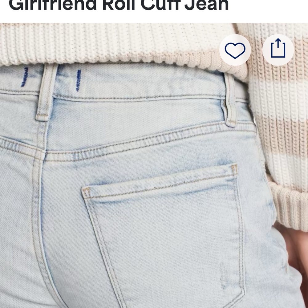 Like new! Frankie Mid Rise Distressed
Girlfriend Roll Cuff Jean - Picture 2 of 5